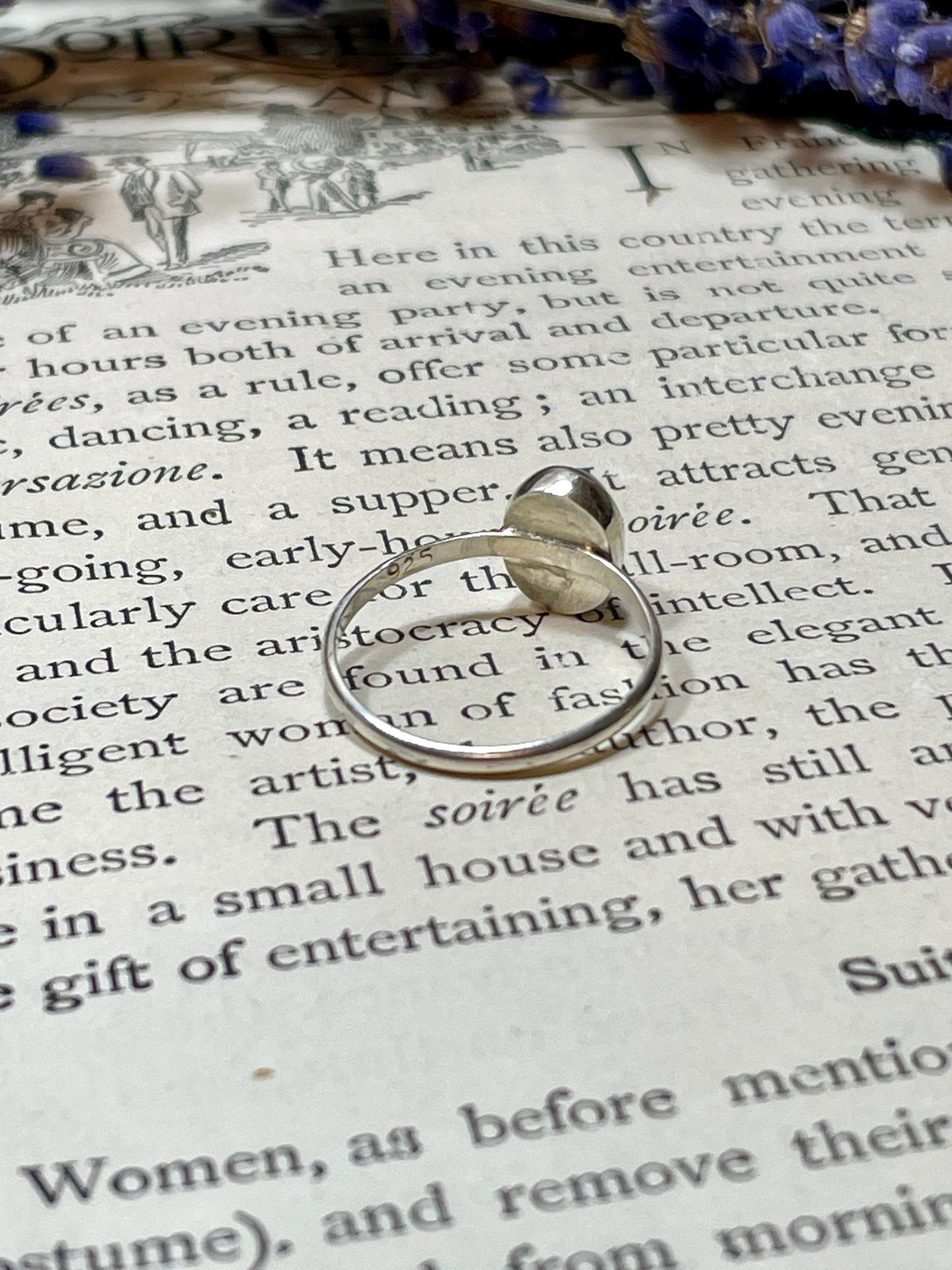 Rainbow Moonstone Sterling Silver Ring Size 6