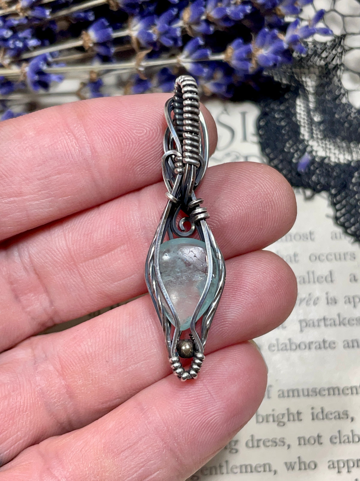 Aquamarine Pendant in Sterling Silver