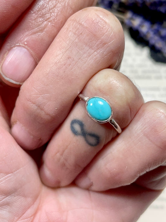 Turquoise Sterling Silver Ring Size 6.5
