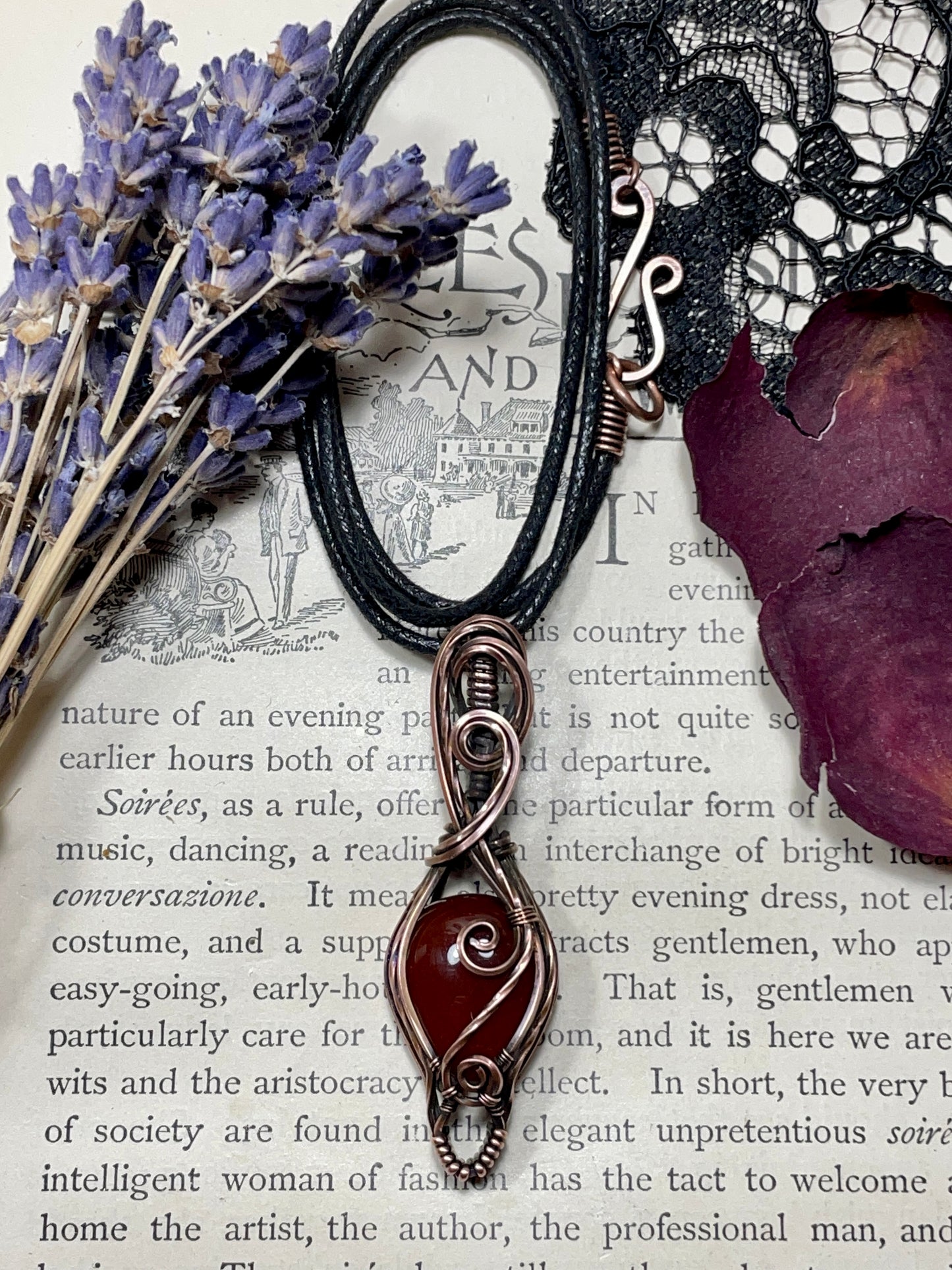 Carnelian Pendant in Copper