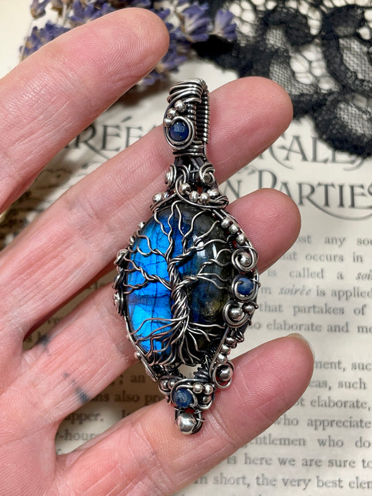 Labradorite Tree of Life Pendant in Sterling Silver