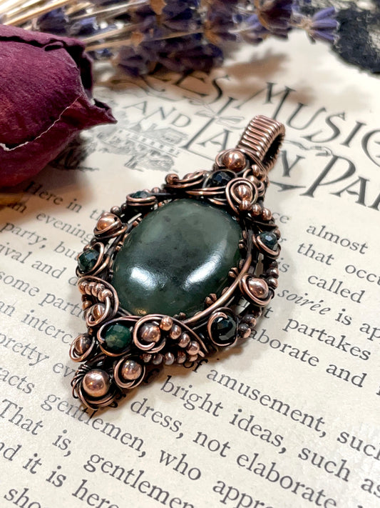 Jade (B.C. Nephrite Jade) Pendant in Copper