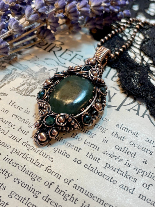 Jade (B.C. Nephrite Jade) Pendant in Copper