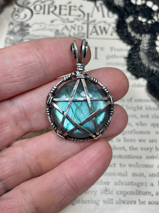 Labradorite Pentacle Pendant in Sterling Silver