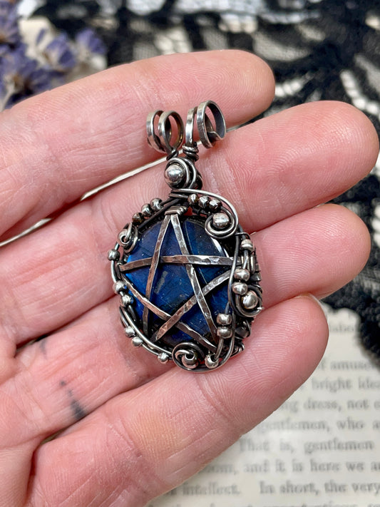 Labradorite Pentacle Pendant in Sterling Silver
