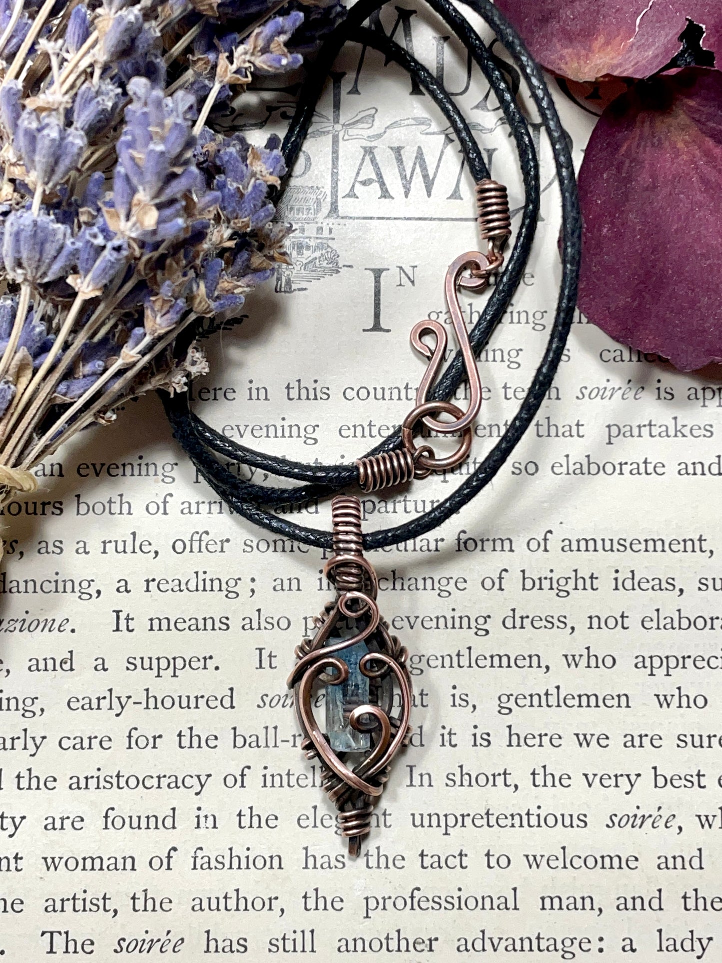 Aquamarine (Natural Raw Aquamarine Crystal) Pendant in Copper #1