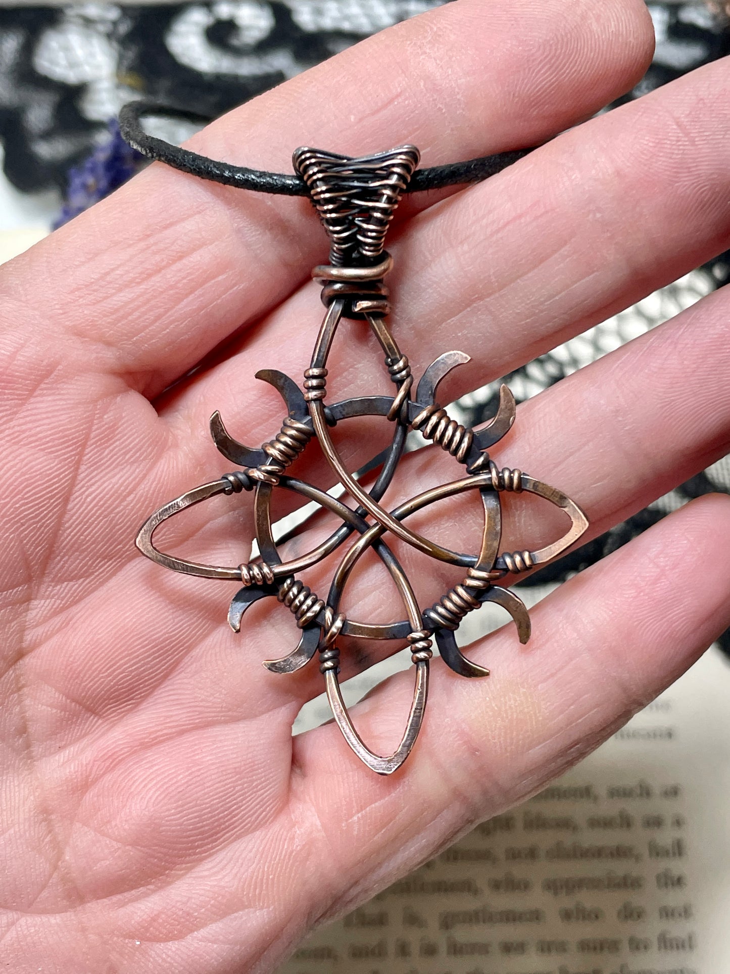 Witches Knot Pendant in Antiqued Copper (#3)