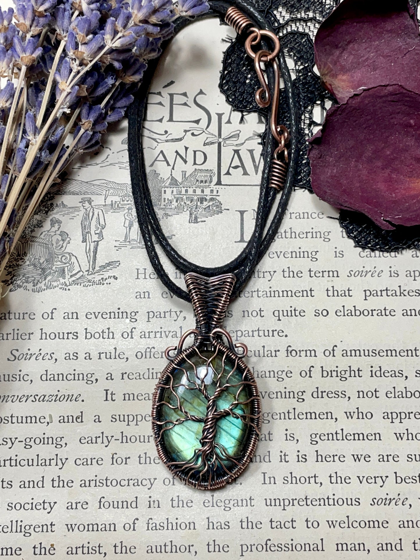 Labradorite Tree of Life Pendant in Copper