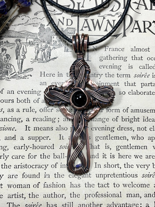 Onyx Celtic Cross Pendant
