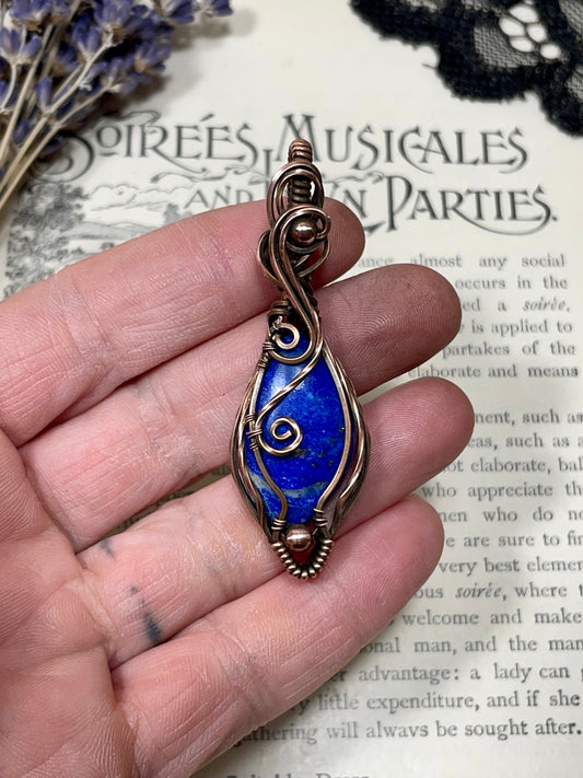 Lapis Lazuli Pendant in Copper