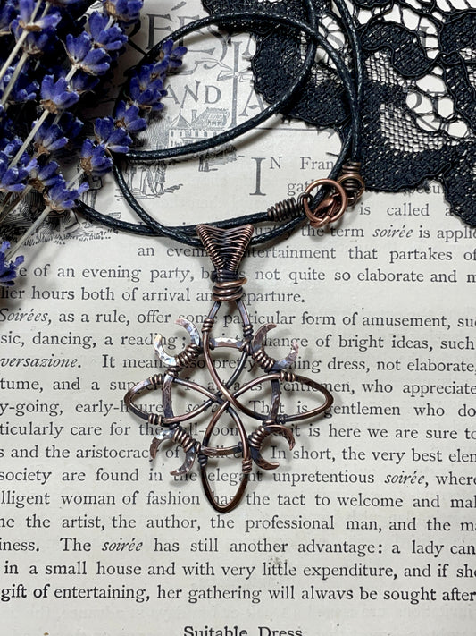 Witches Knot Pendant in Antiqued Copper (#3)