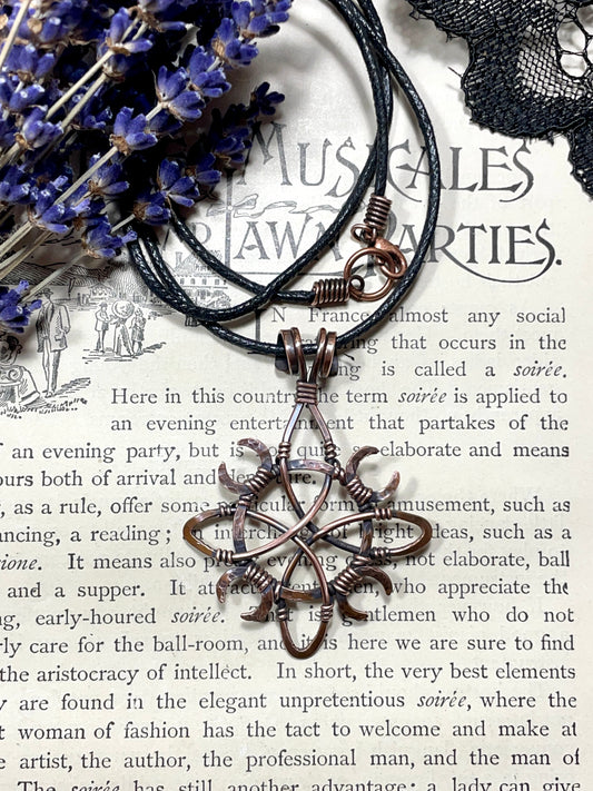 Witches Knot Pendant in Antiqued Copper (#1)