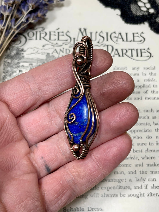 Lapis Lazuli Pendant in Copper