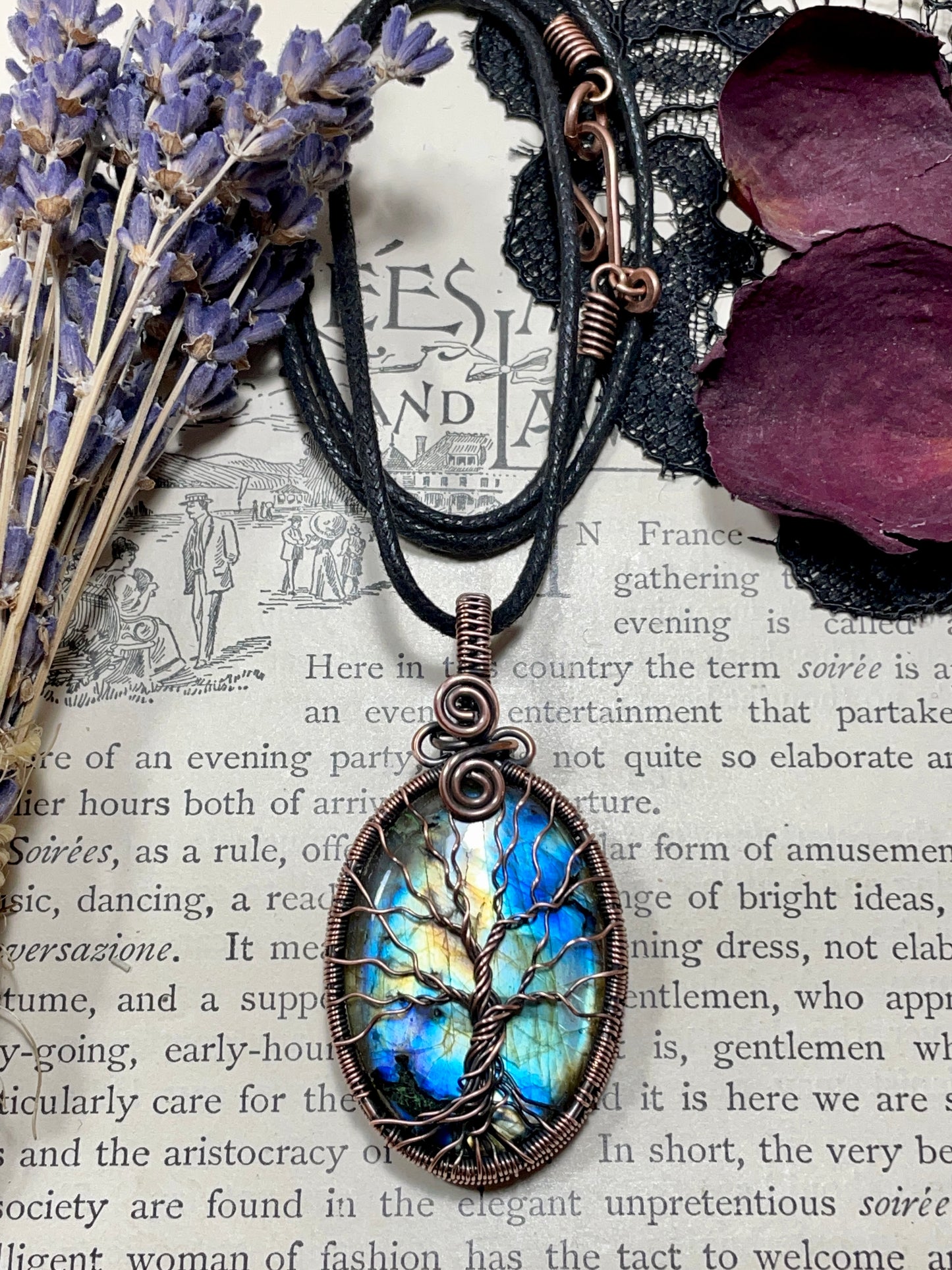 Labradorite Tree of Life Pendant in Copper