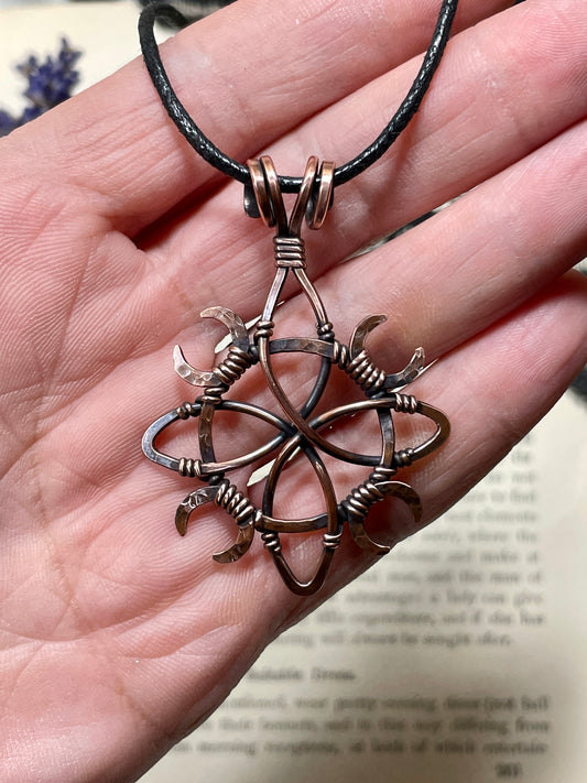 Witches Knot Pendant in Antiqued Copper (#2)