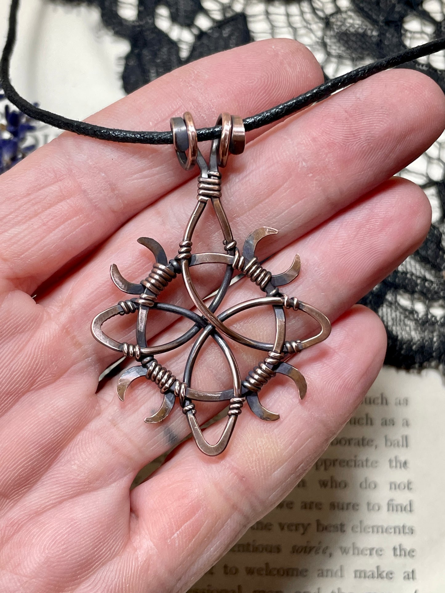 Witches Knot Pendant in Antiqued Copper (#2)