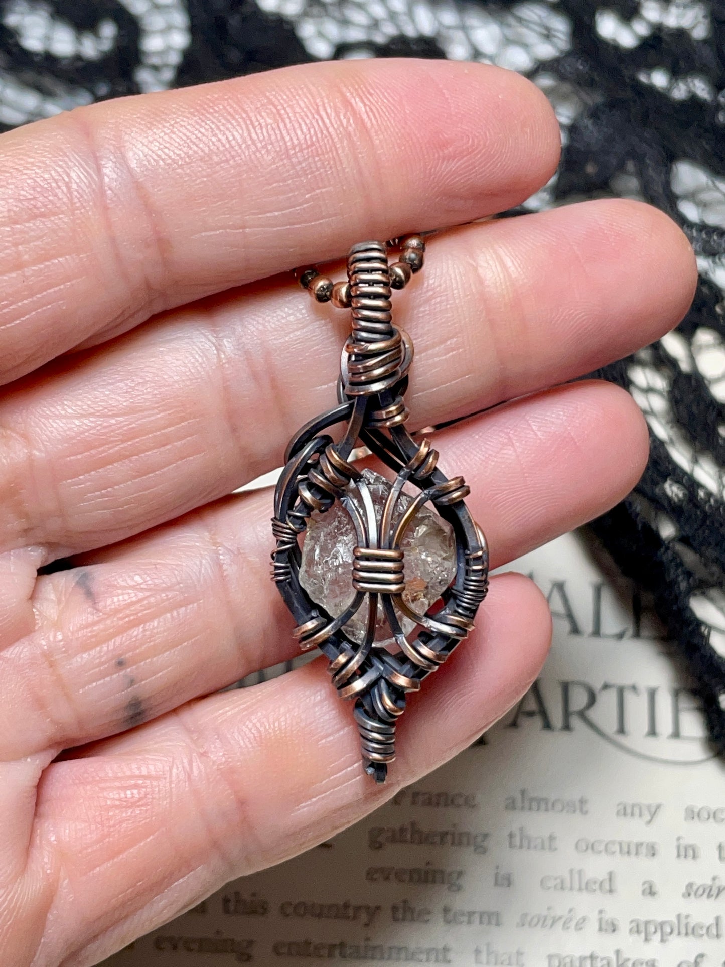 Smokey Quartz Crystal in Copper