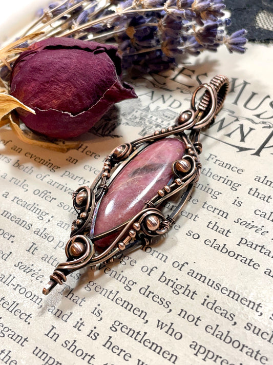 Rhodonite Pendant in Copper