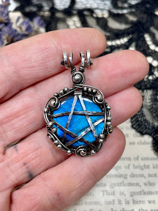 Labradorite Pentacle Pendant in Sterling Silver