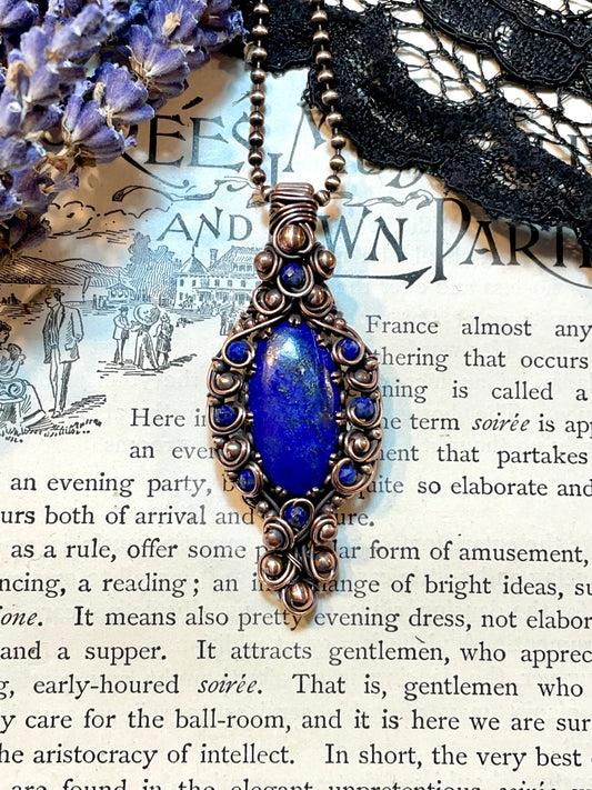 Lapis Lazuli Pendant in Copper