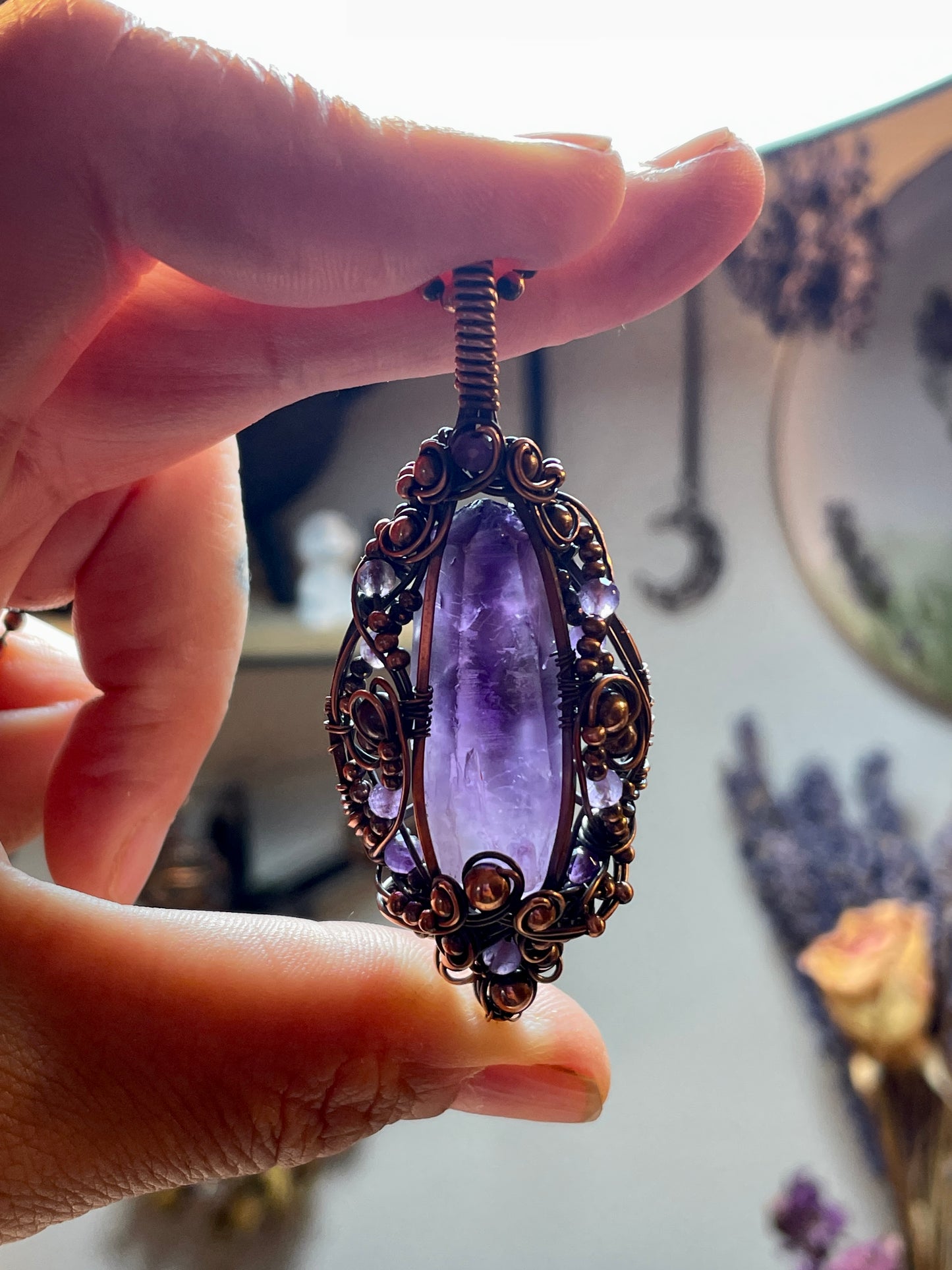 Amethyst (Tutu Amethyst) Pendant in Copper