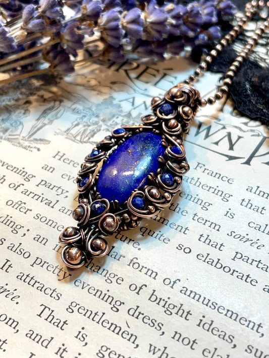 Lapis Lazuli Pendant in Copper