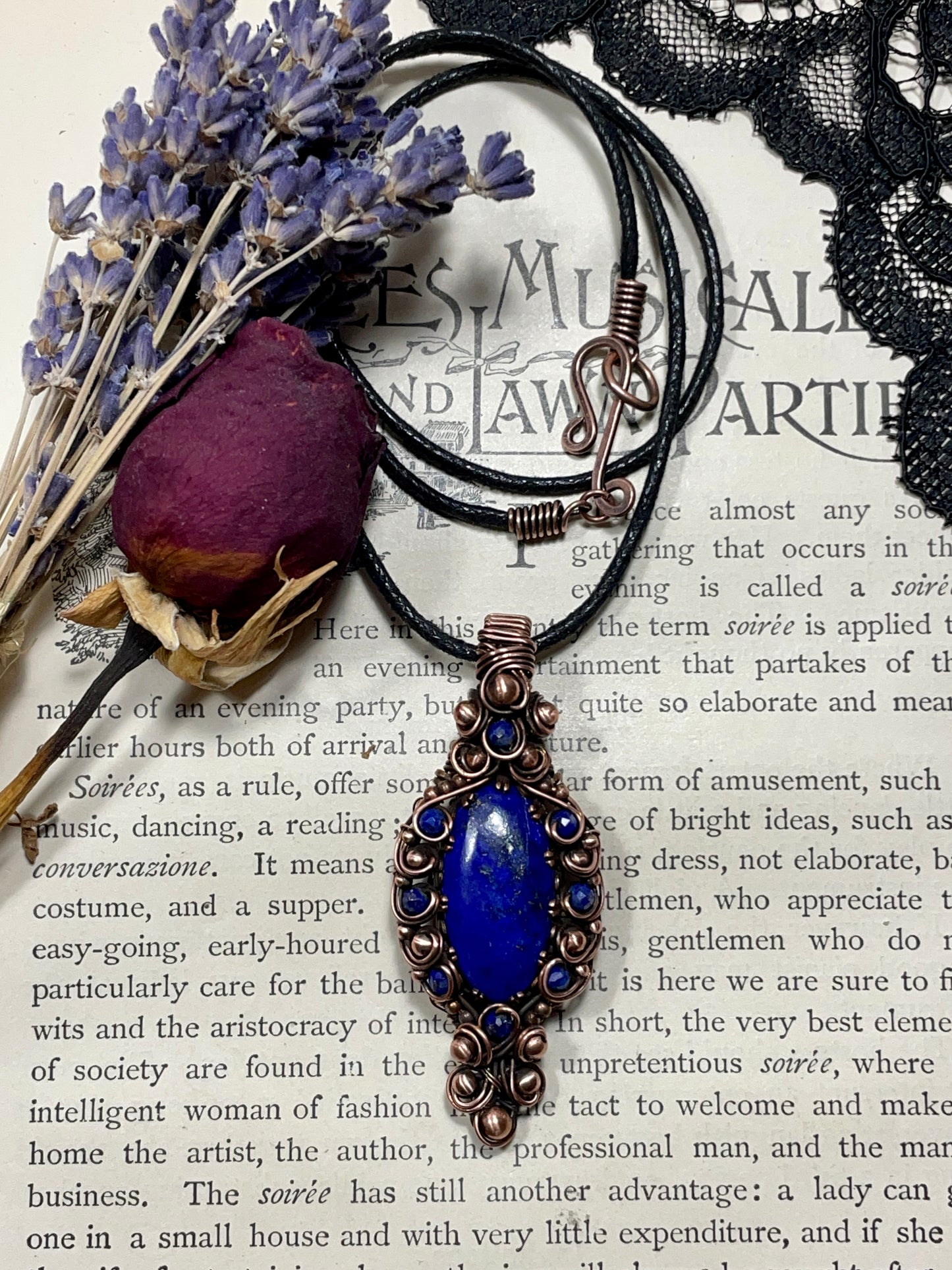 Lapis Lazuli Pendant in Copper