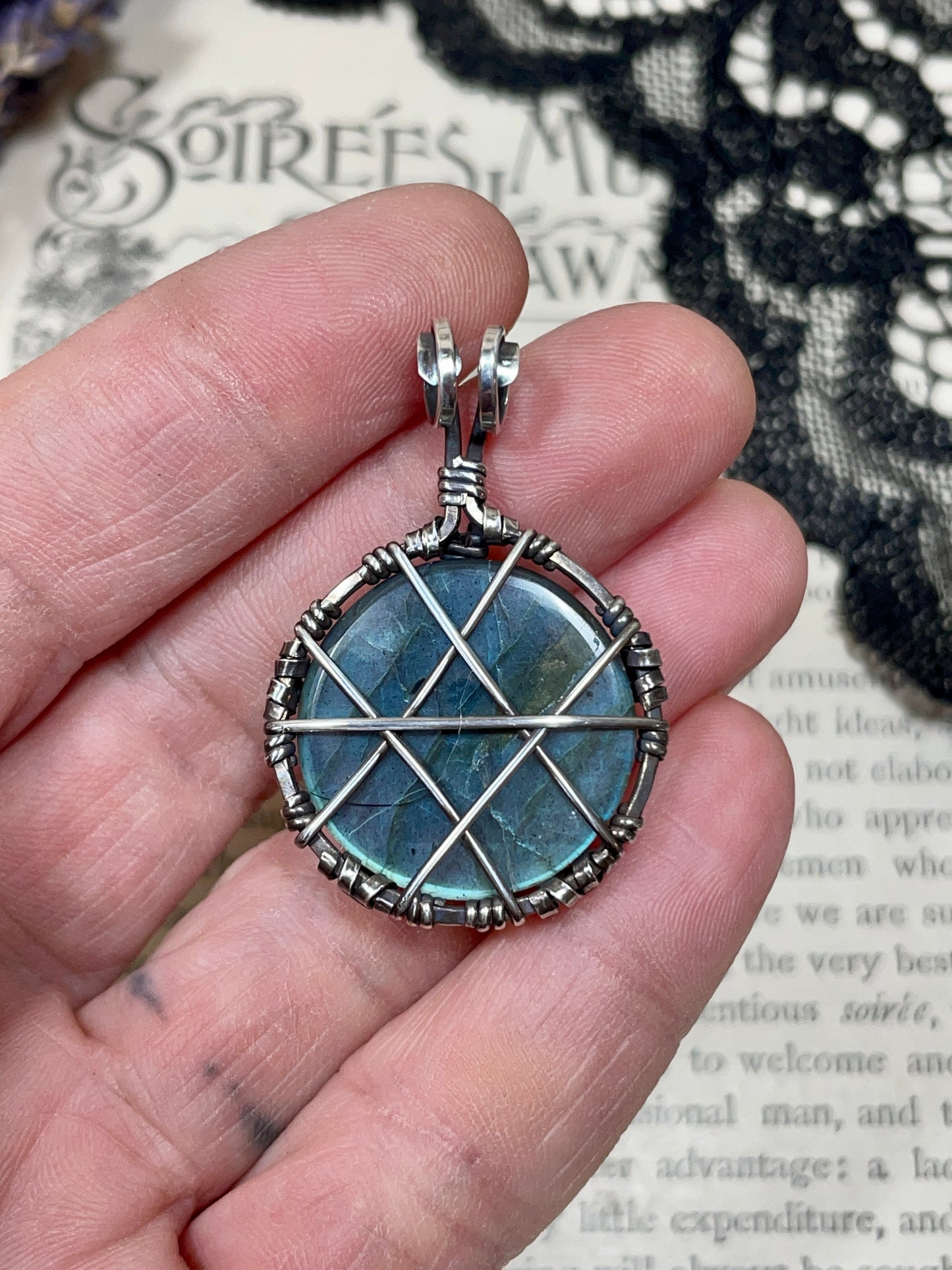Labradorite Pentacle Pendant in Sterling Silver