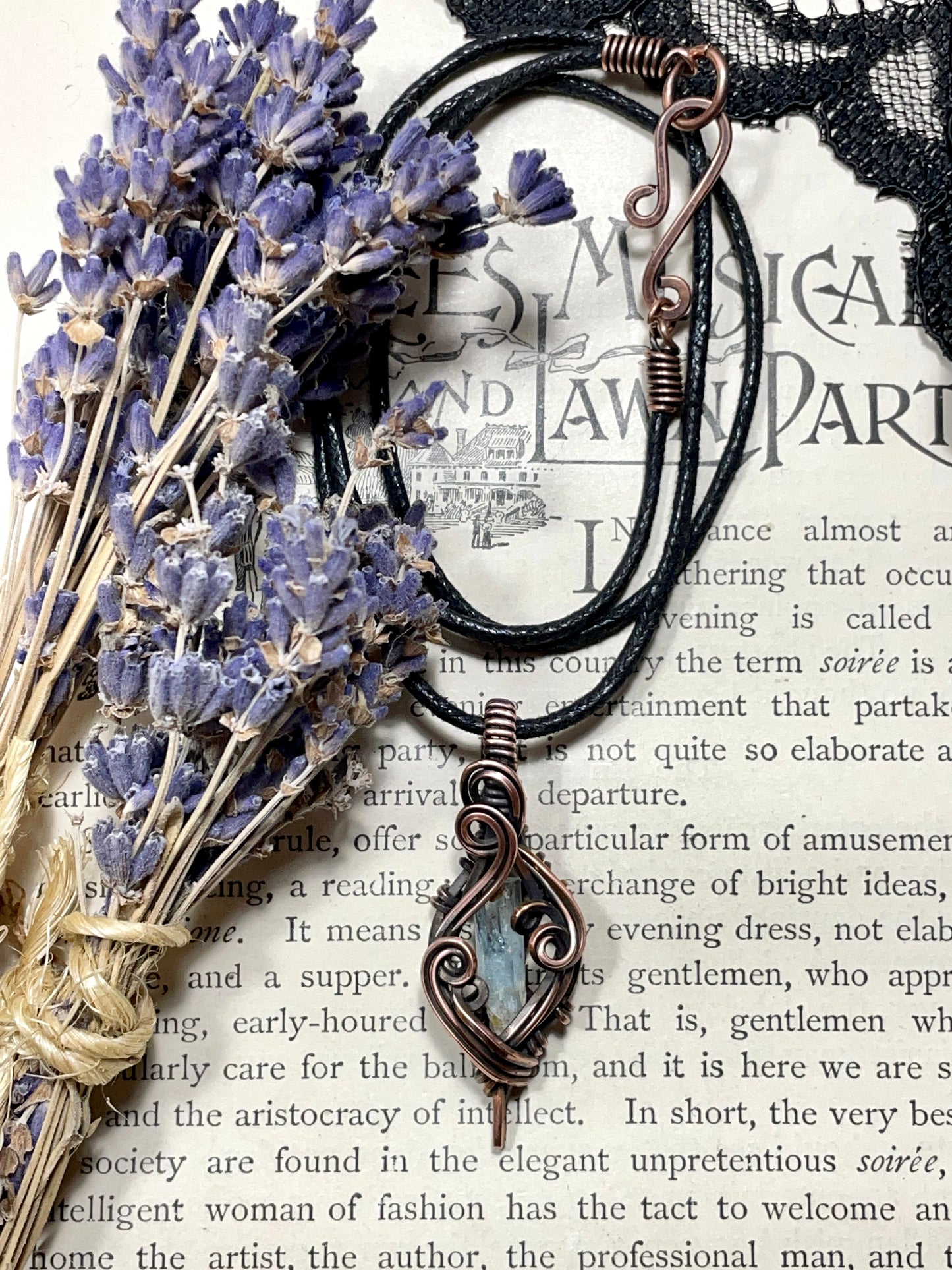 Aquamarine (Natural Raw Aquamarine Crystal) Pendant in Copper #2