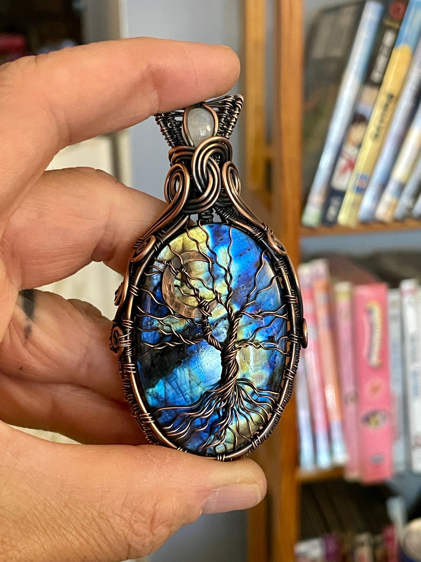 Labradorite Tree of Life Amulet in Copper
