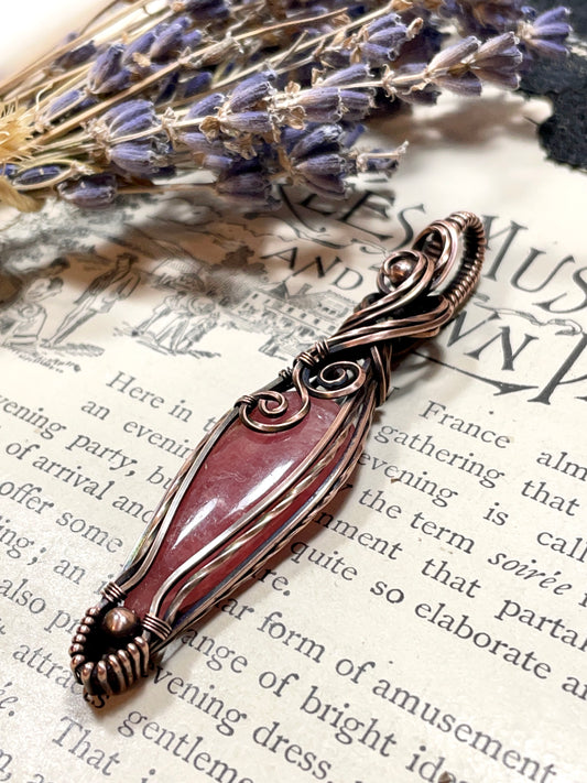 Rhodochrosite Pendant in Copper