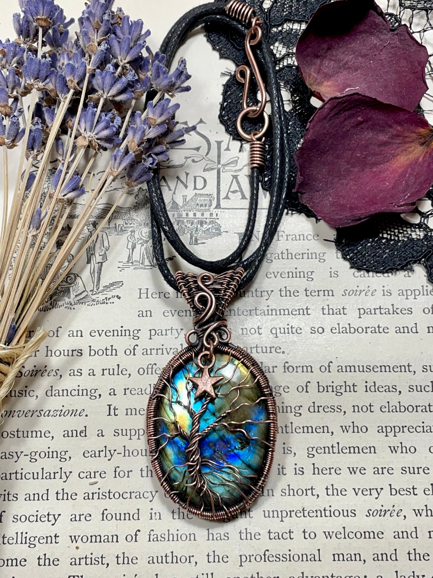 Labradorite Tree of Life Pendant in Copper