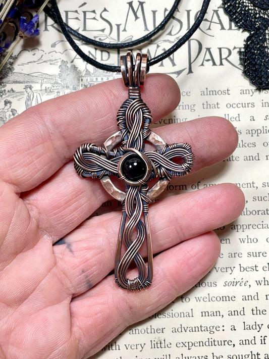 Onyx Celtic Cross Pendant