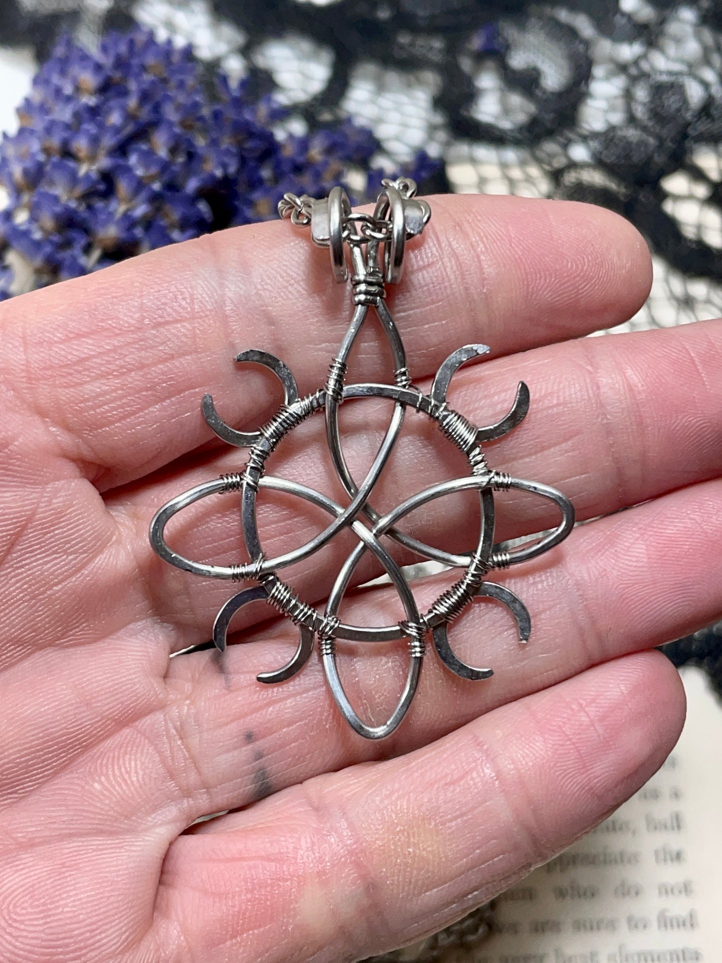 Witches Knot Pendant in Stainless Steel