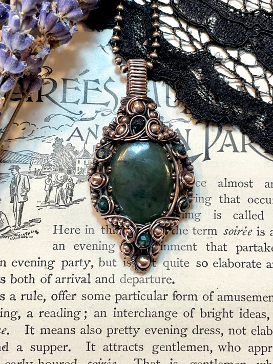 Jade (B.C. Nephrite Jade) Pendant in Copper