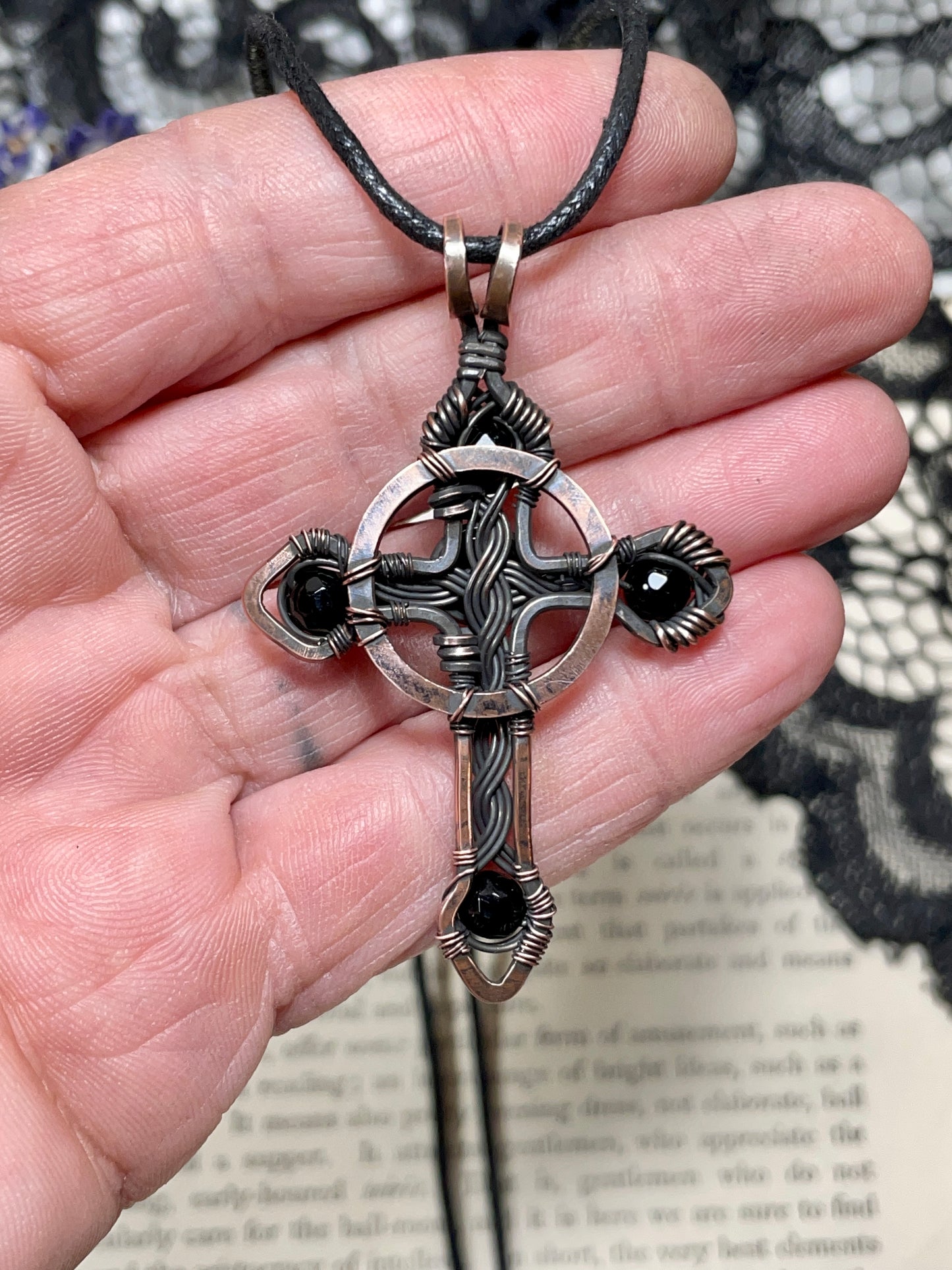 Onyx Celtic Cross Pendant