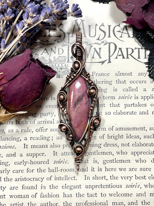 Rhodonite Pendant in Copper