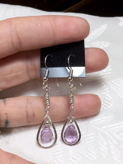 Amethyst Earrings in Sterling Silver