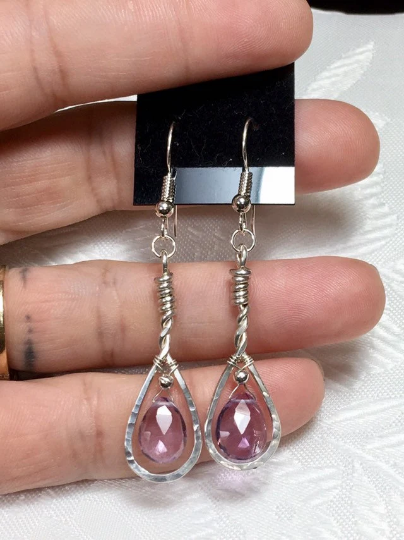 Amethyst Earrings in Sterling Silver