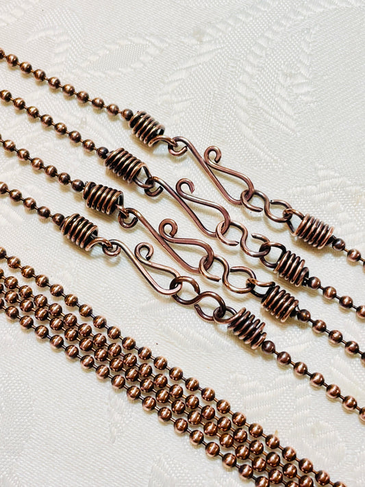 18” 2.4mm Pure Copper Bead Chain
