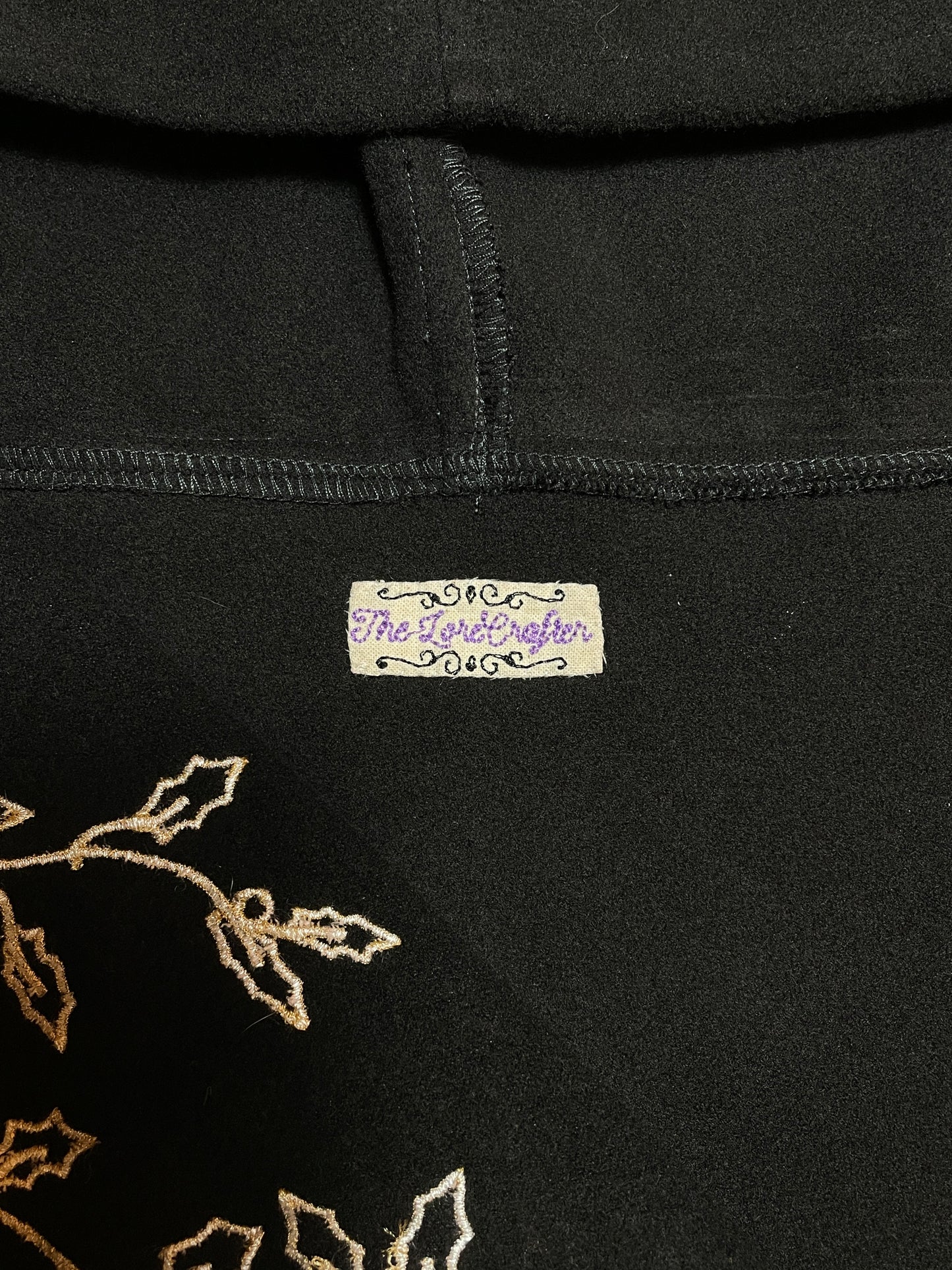 Holly and Oak Black Felted Capelet in Gold