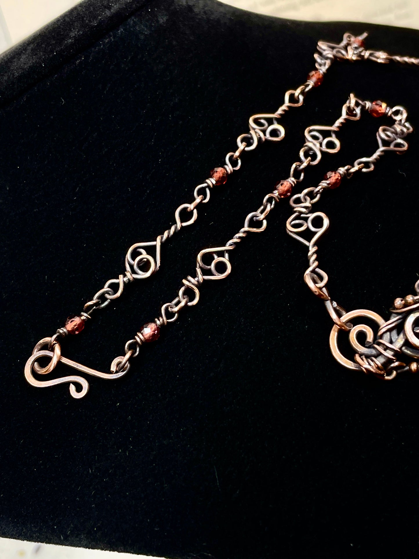 Rose Quartz Forest Collar in Copper