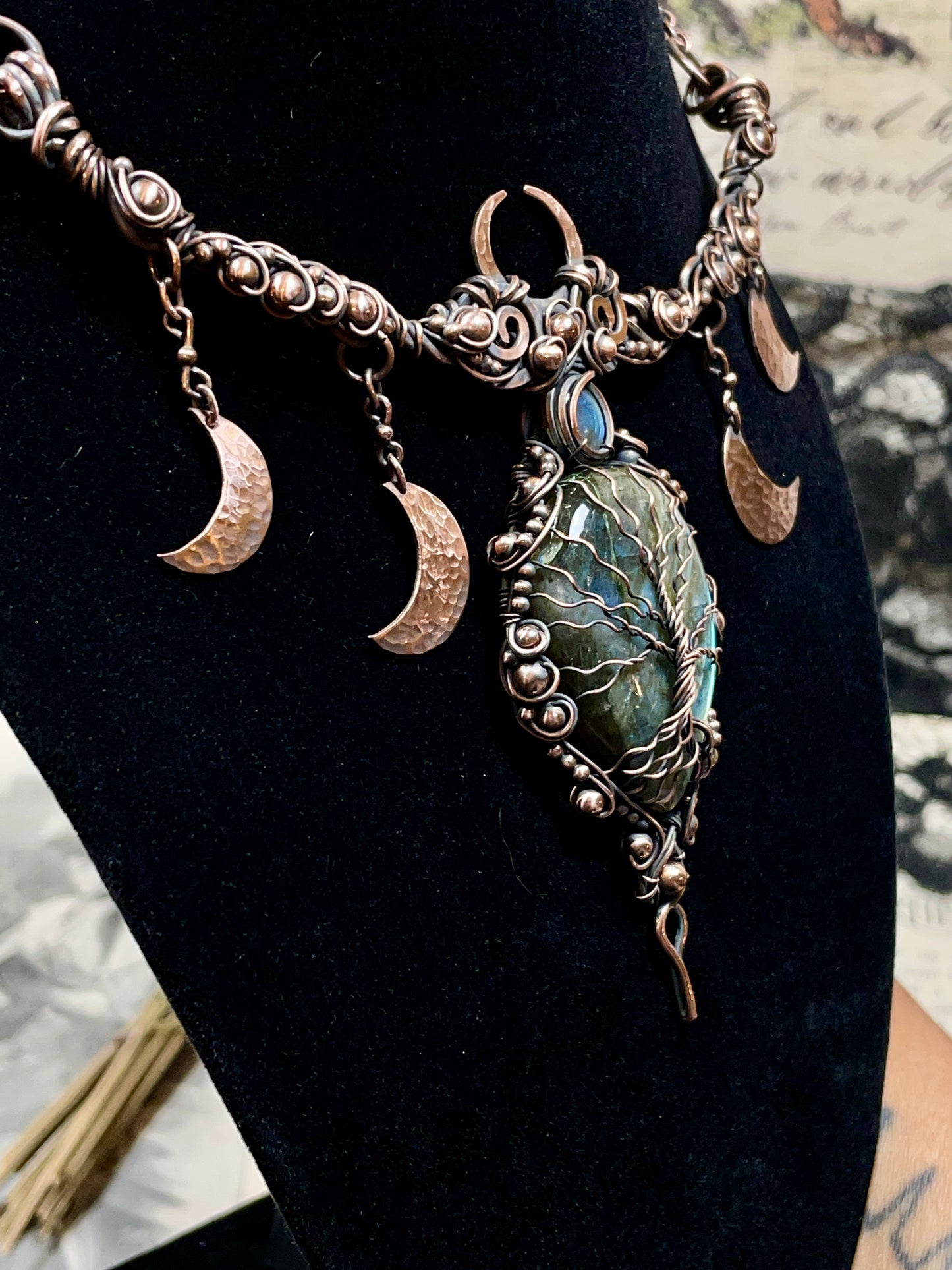 Labradorite Tree of Life Collar in Copper