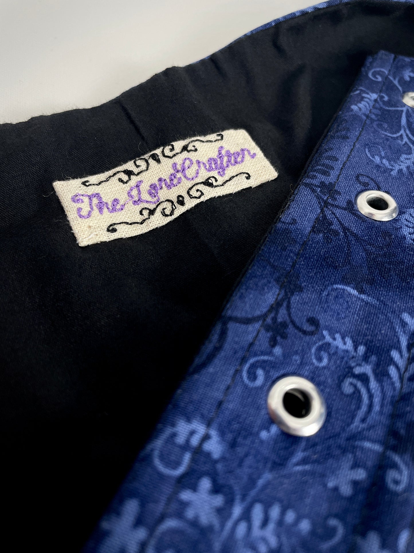 Lunar Embroidered Corset in Blue