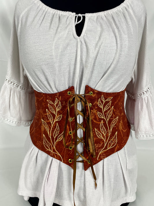 Autumnal Embrace Embroidered Waist Cinch