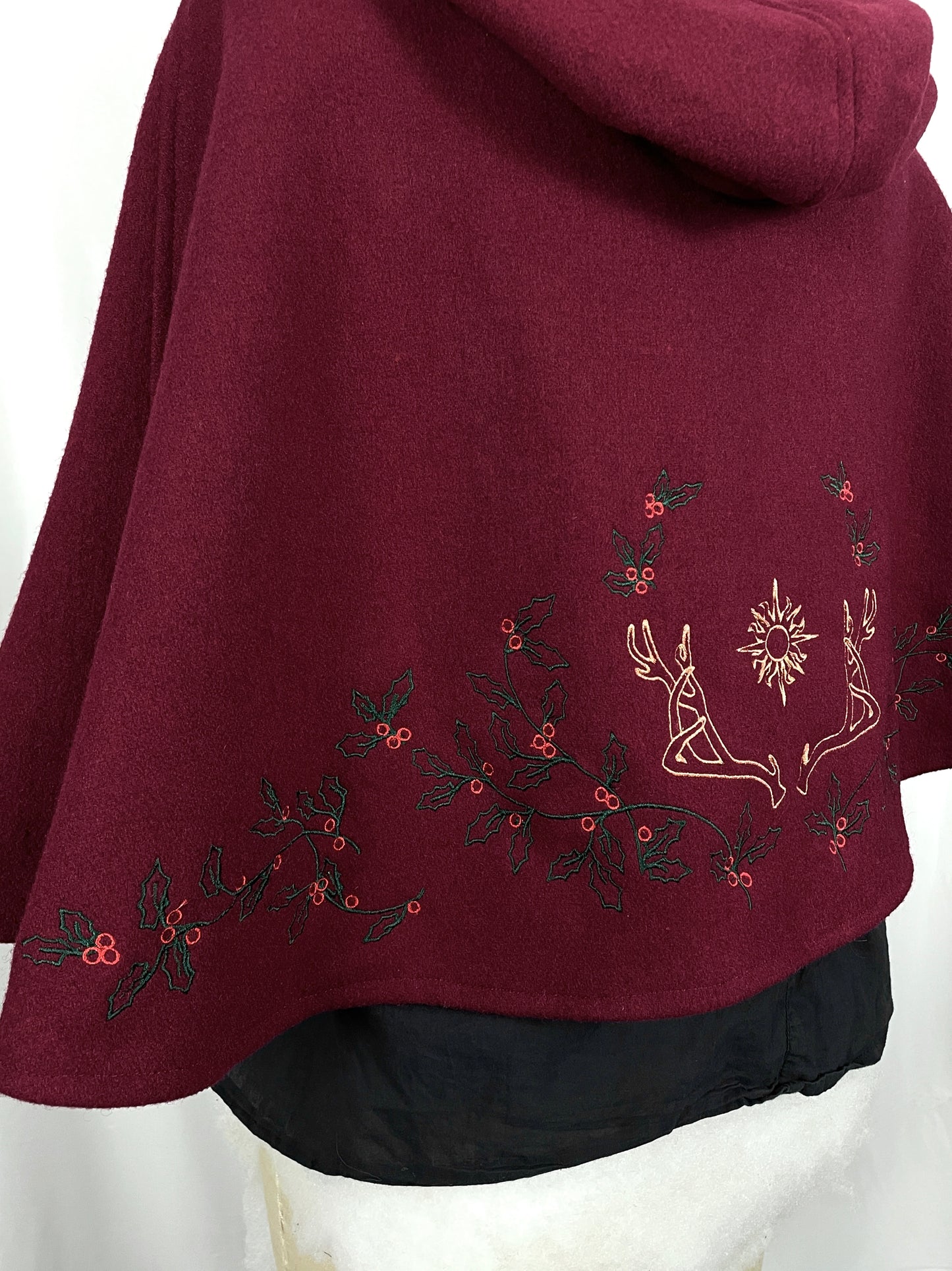 Holly King Red Wool Capelet