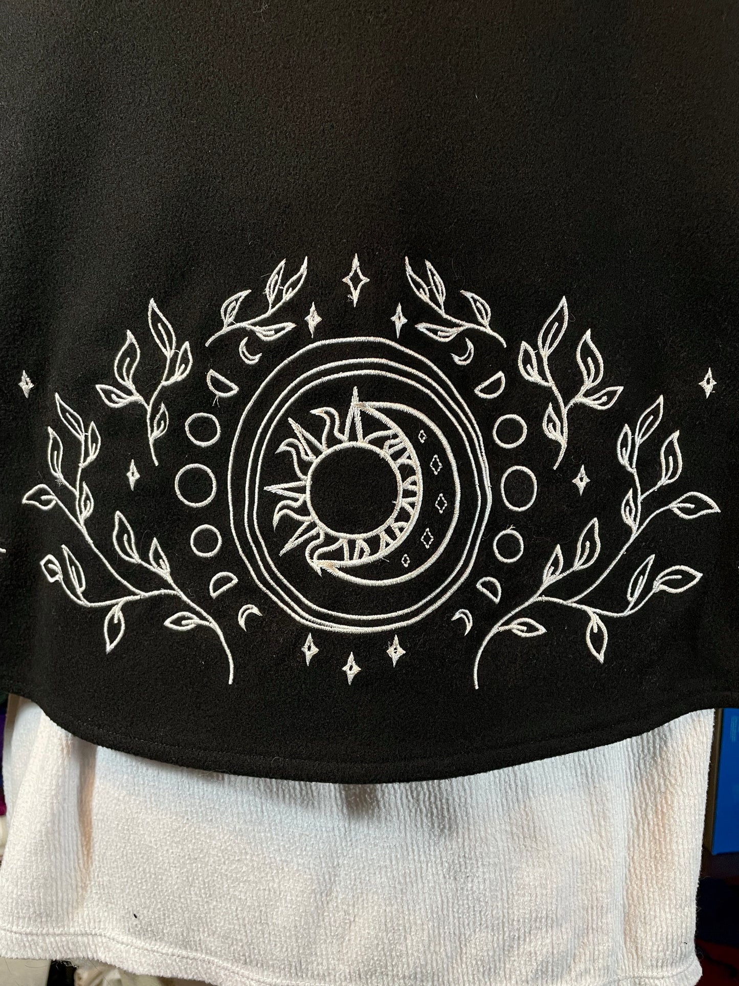 Celestial Black Felted Capelet in Silver