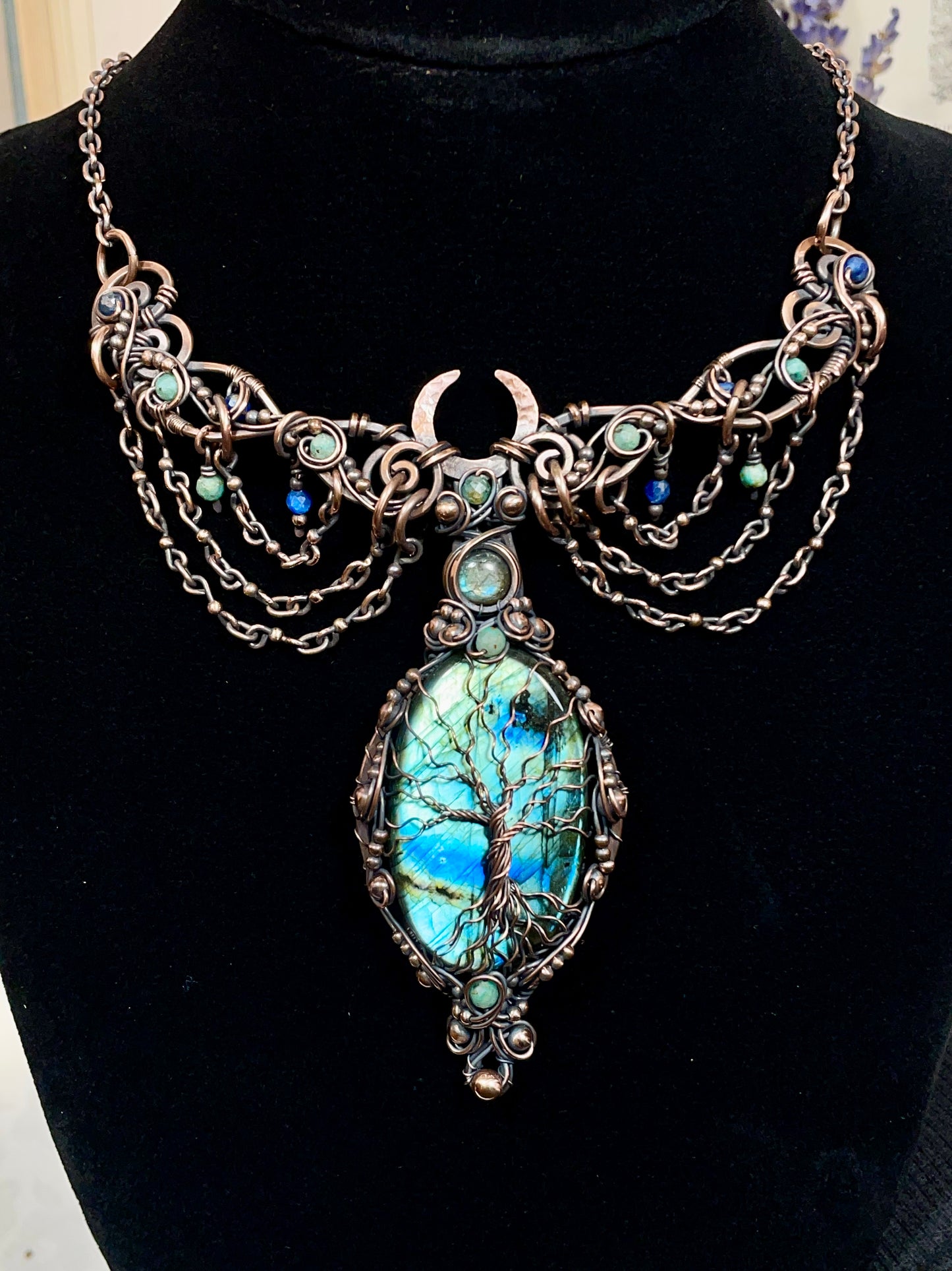 Labradorite Tree of Life Collar in Copper
