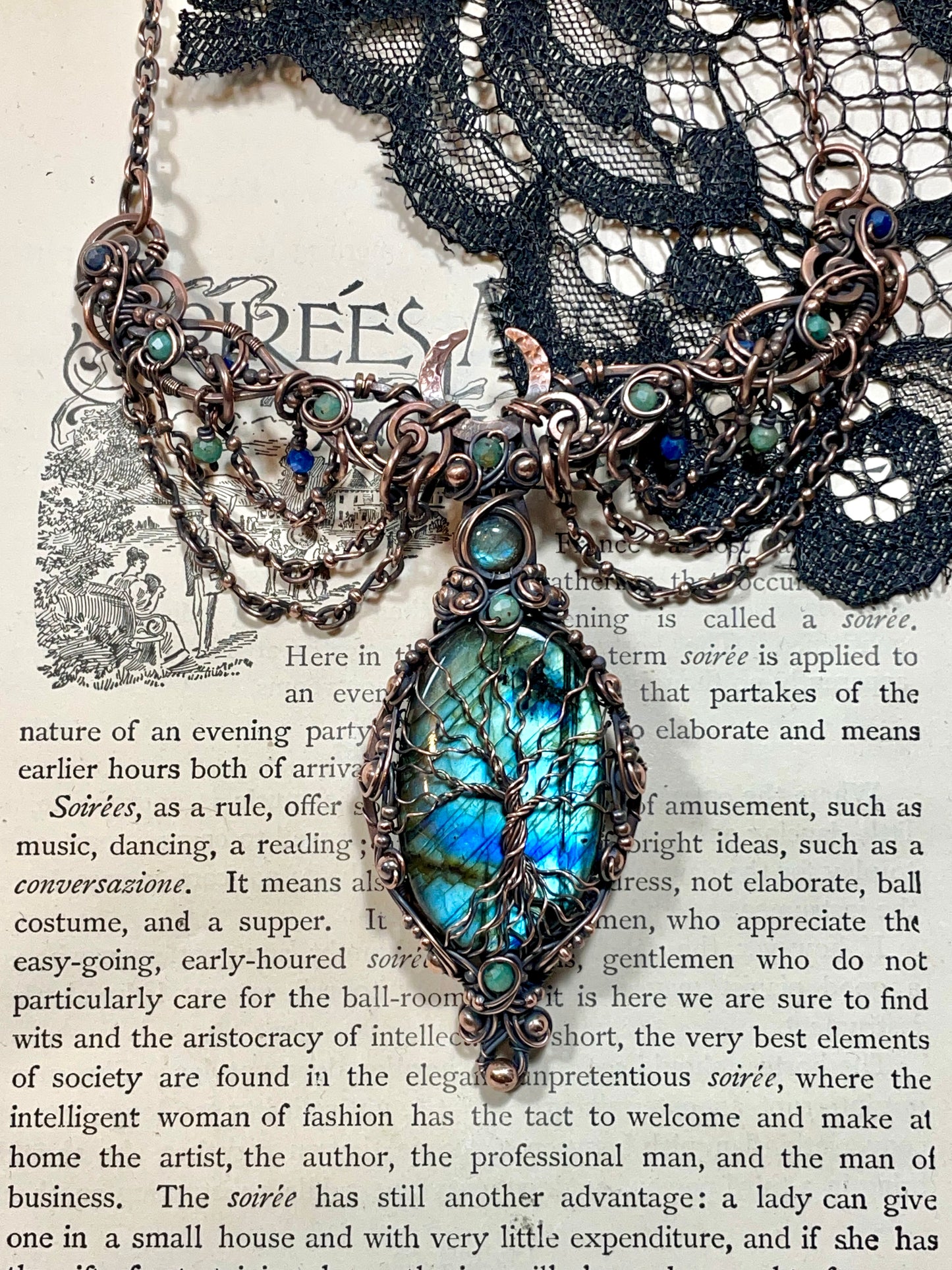 Labradorite Tree of Life Collar in Copper