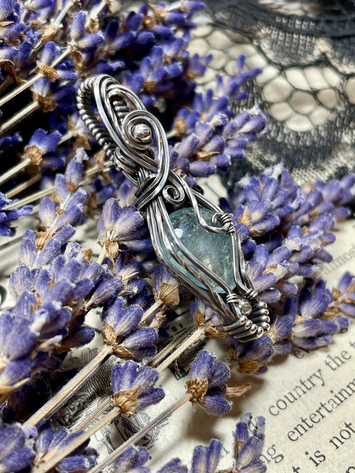 Aquamarine Pendant in Sterling Silver